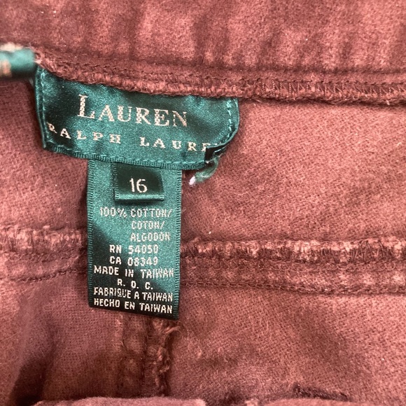 Ralph Lauren Women's Brown Velvet Pants Trousers Cotton Size 16. - Picture 3 of 5